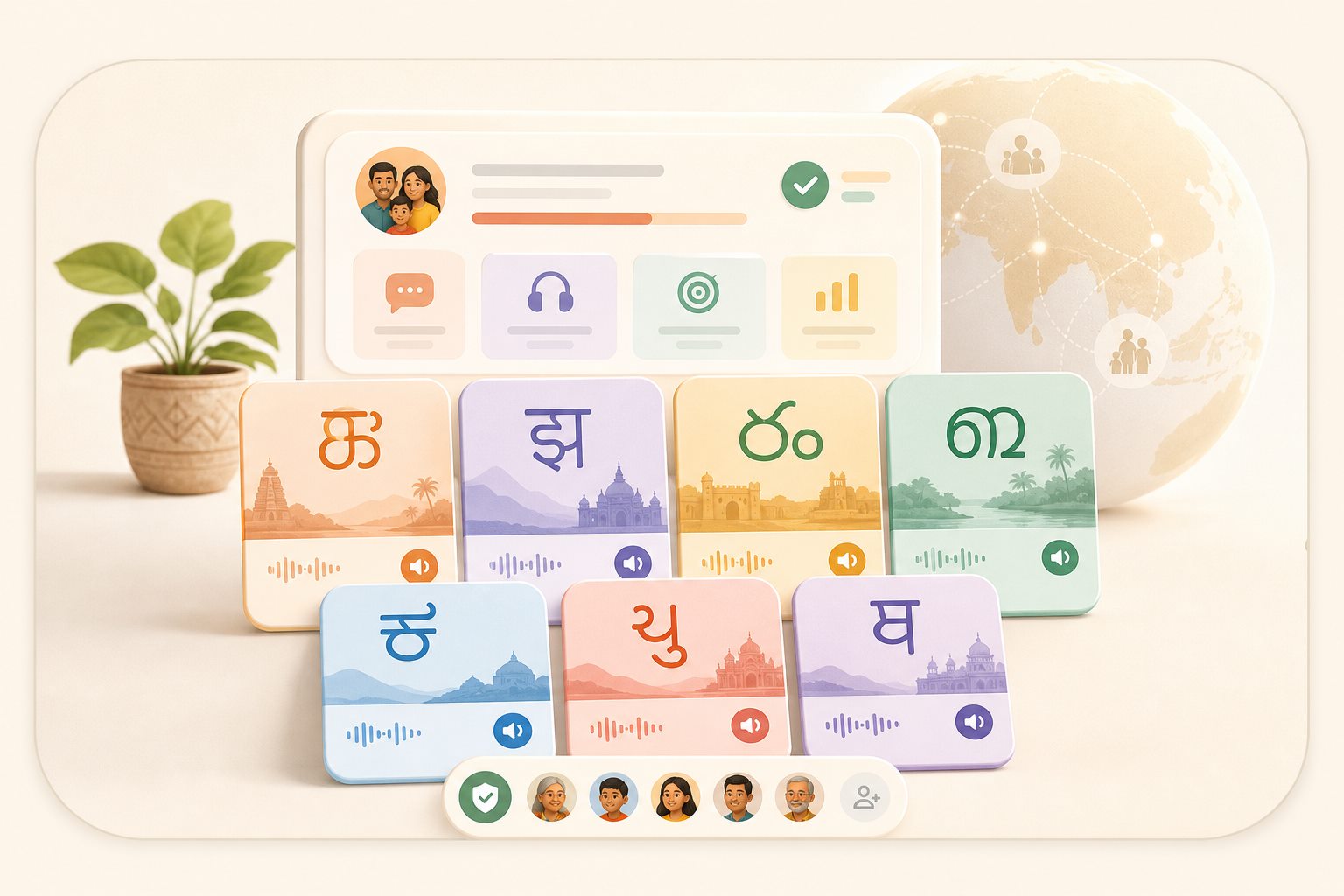 Multiple heritage language cards included in one family plan
